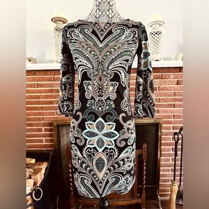 INC International Concepts Black Paisley Print Dress